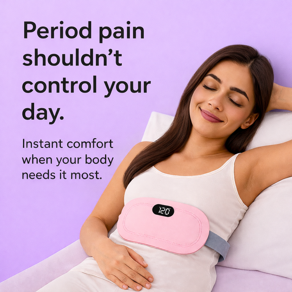 Calmiya™ CrampEase Belt | Smart Heat & Massage for Menstrual Cramp Relief
