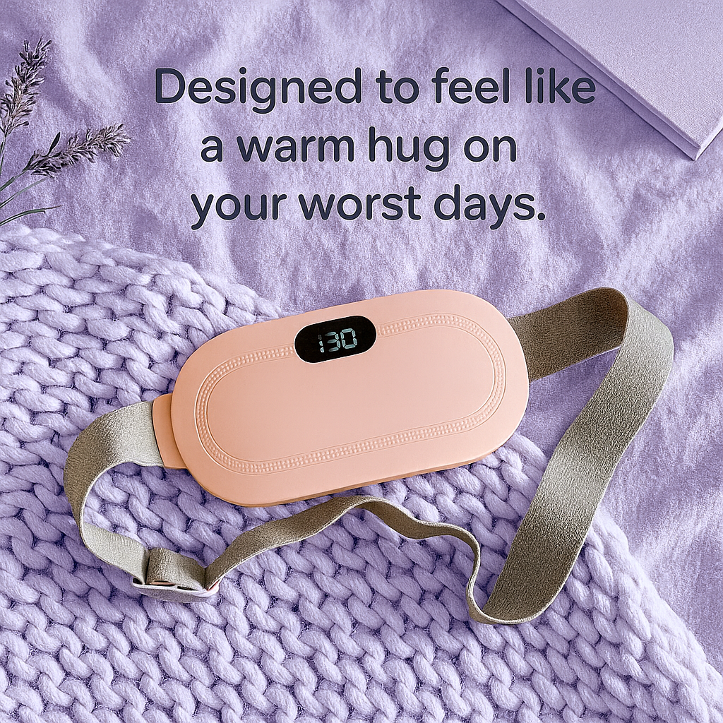 Calmiya™ CrampEase Belt | Smart Heat & Massage for Menstrual Cramp Relief